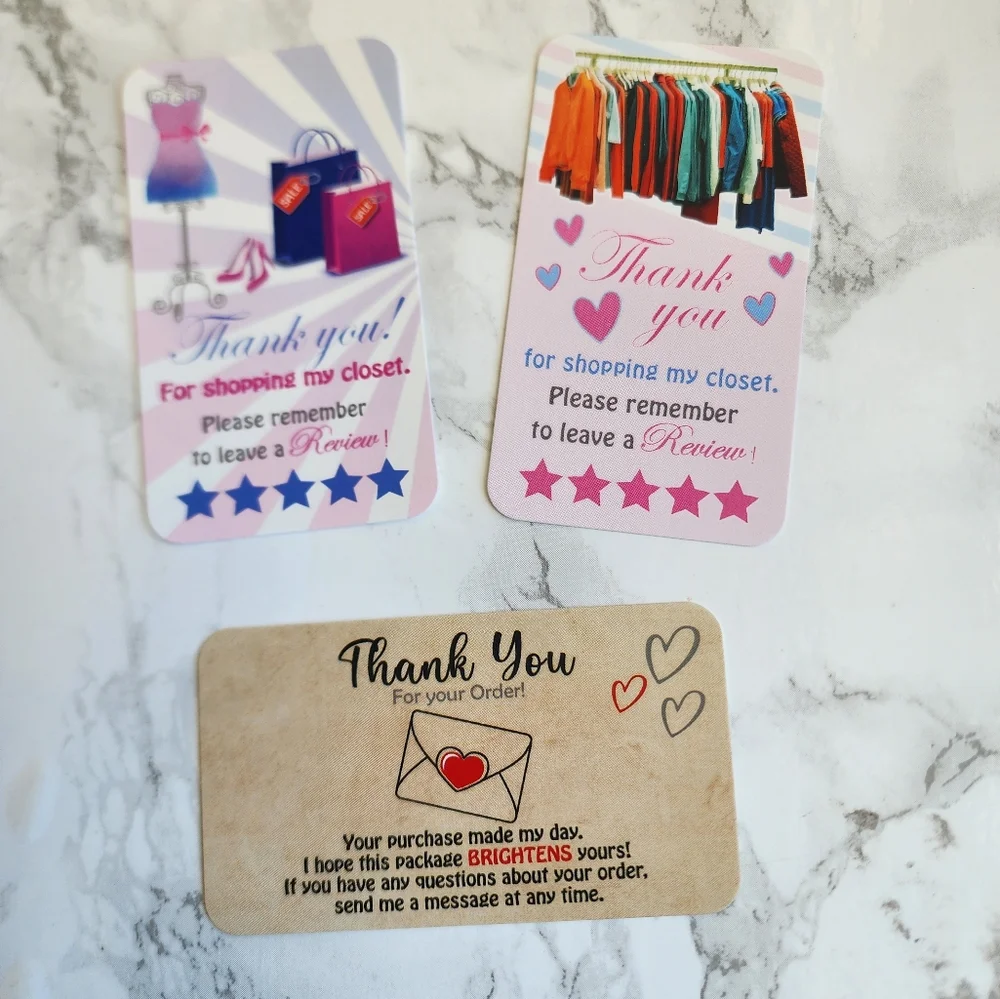 100 Thank You Cards insert business card
